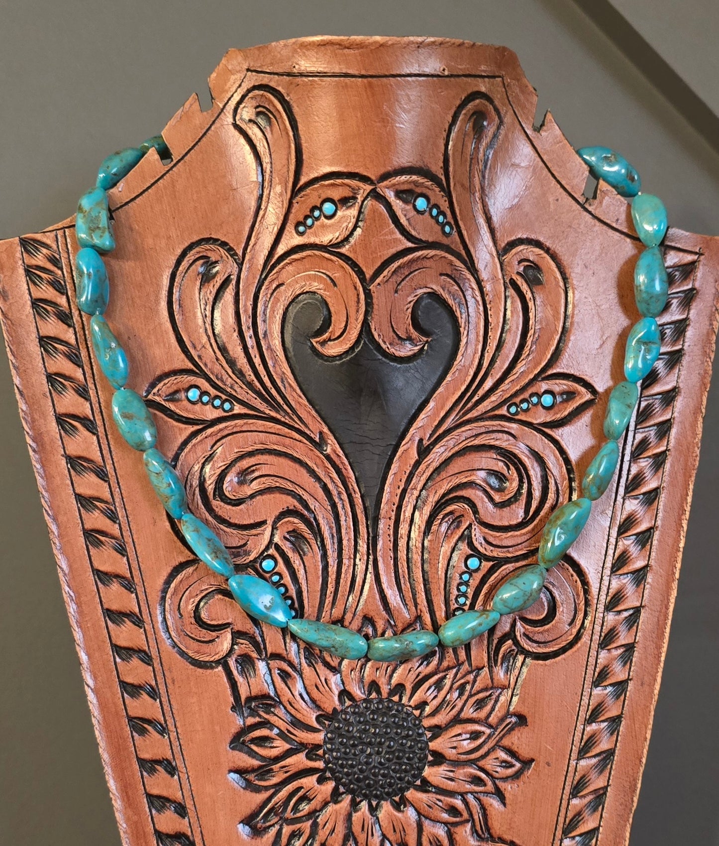 Genuine Turquoise & Sterling Necklace 16 inches