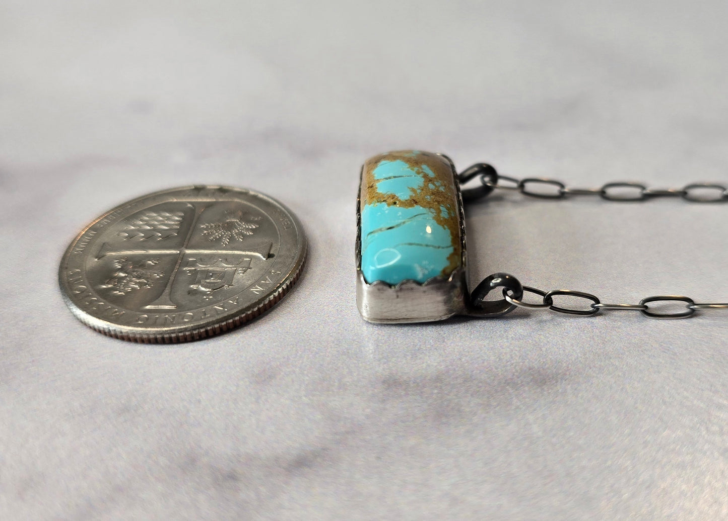 Kingman Turquoise and Sterling Necklace