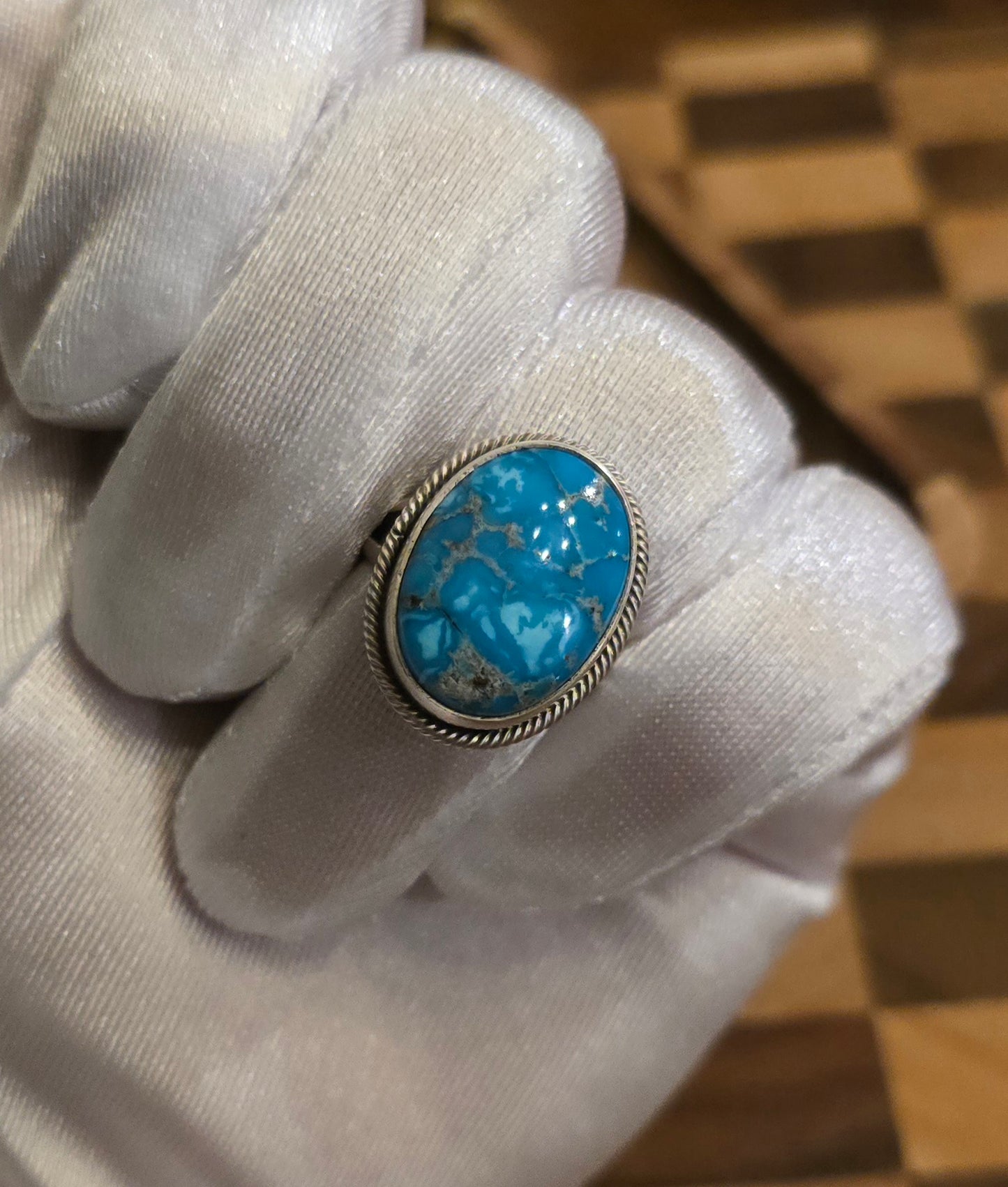 Kingman Turquoise and Sterling Size 6.5