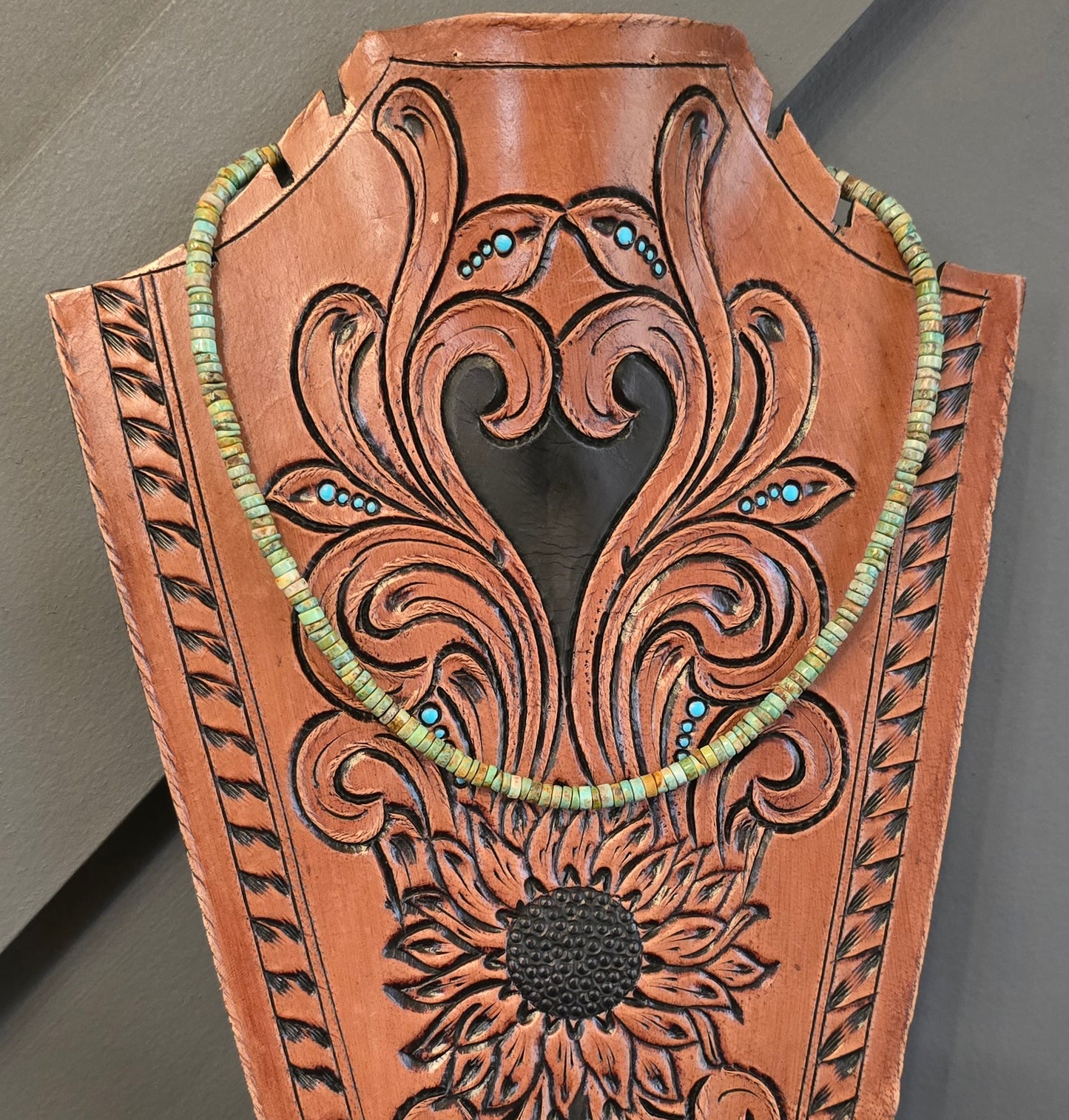 Turquoise and Sterling Necklace 16 inches