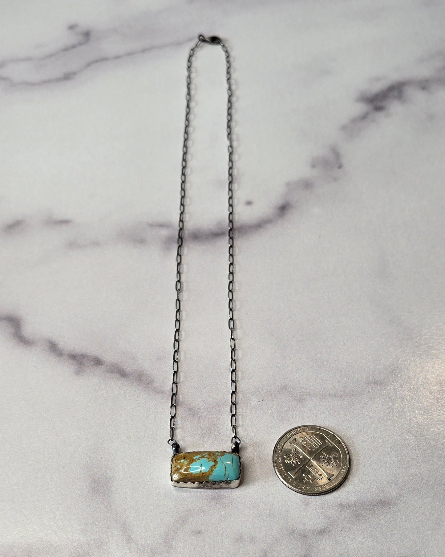 Kingman Turquoise and Sterling Necklace