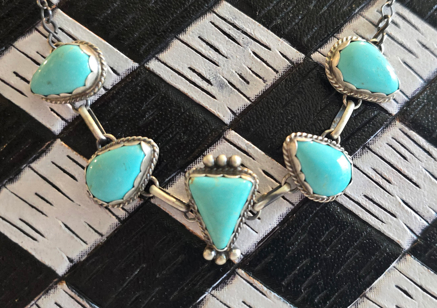 Blue Glacier Turquoise and Sterling Choker