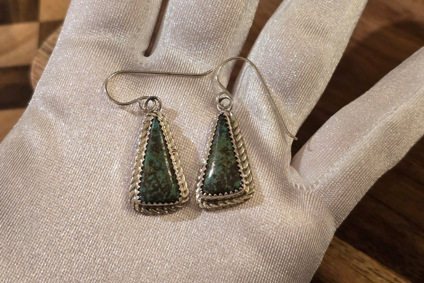 Kingman Turquoise and Sterling Earrings