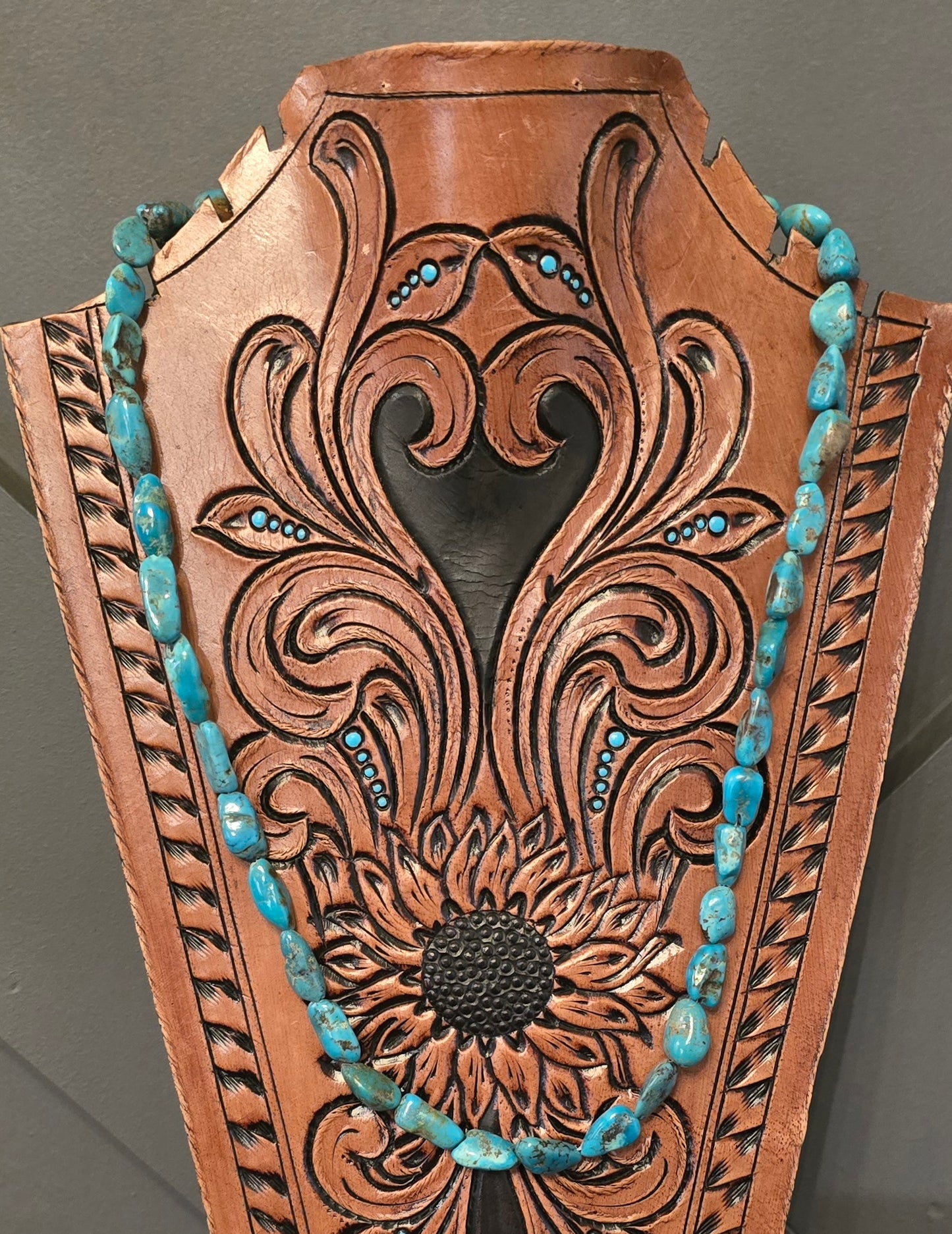 Genuine Turquoise & Sterling Necklace 20 inches