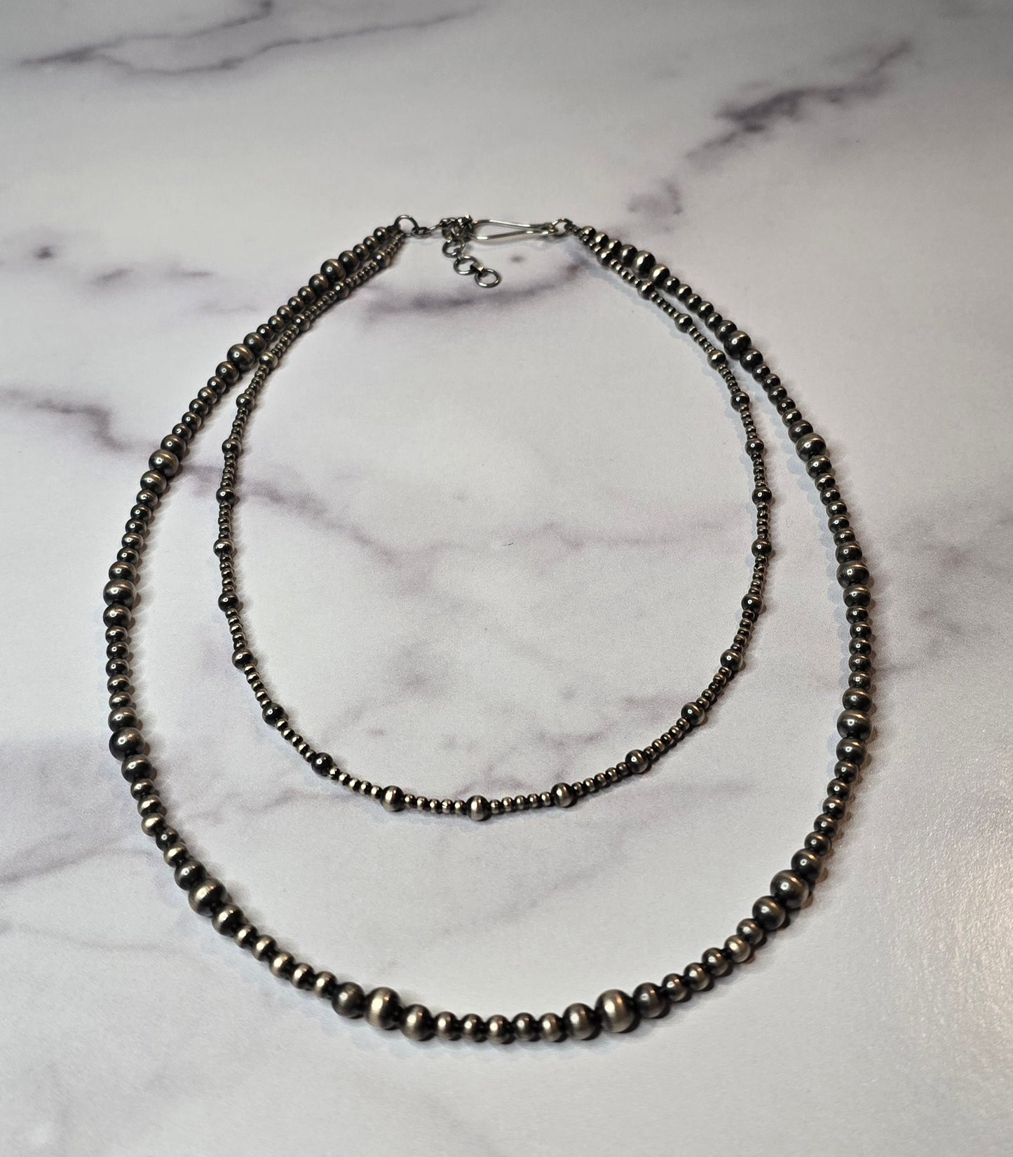 Sterling Pearl Double Strand Necklace