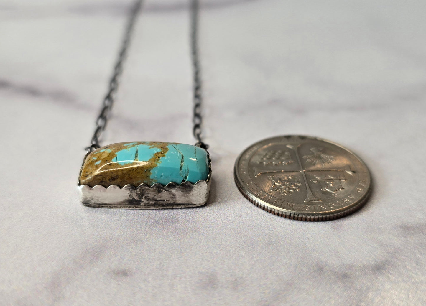 Kingman Turquoise and Sterling Necklace