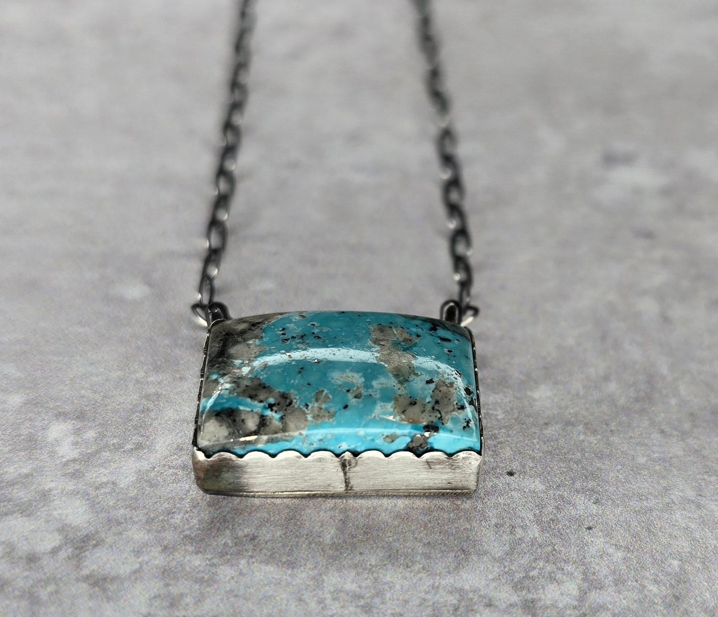 Kingman Turquoise and Sterling Necklace