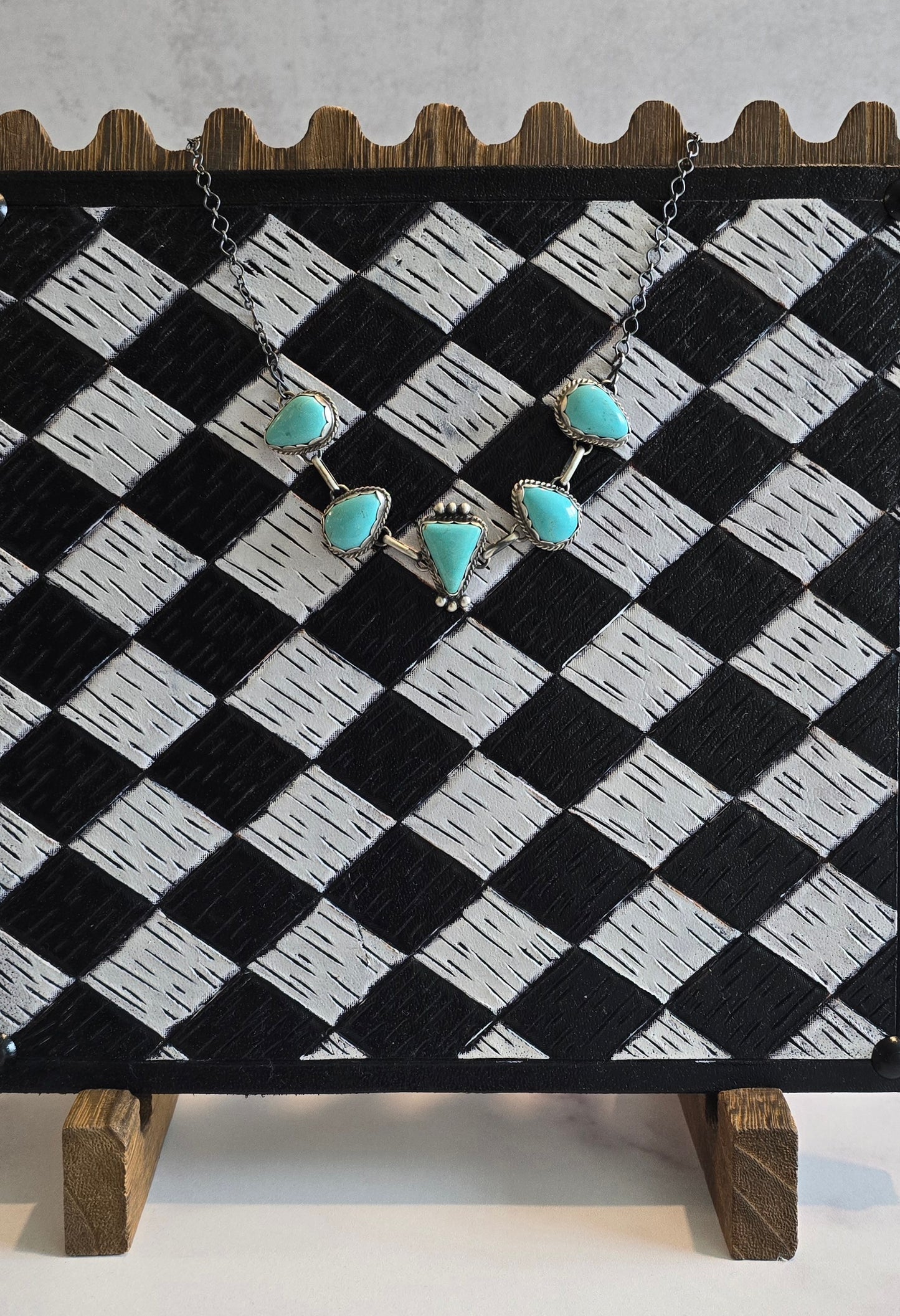 Blue Glacier Turquoise and Sterling Choker