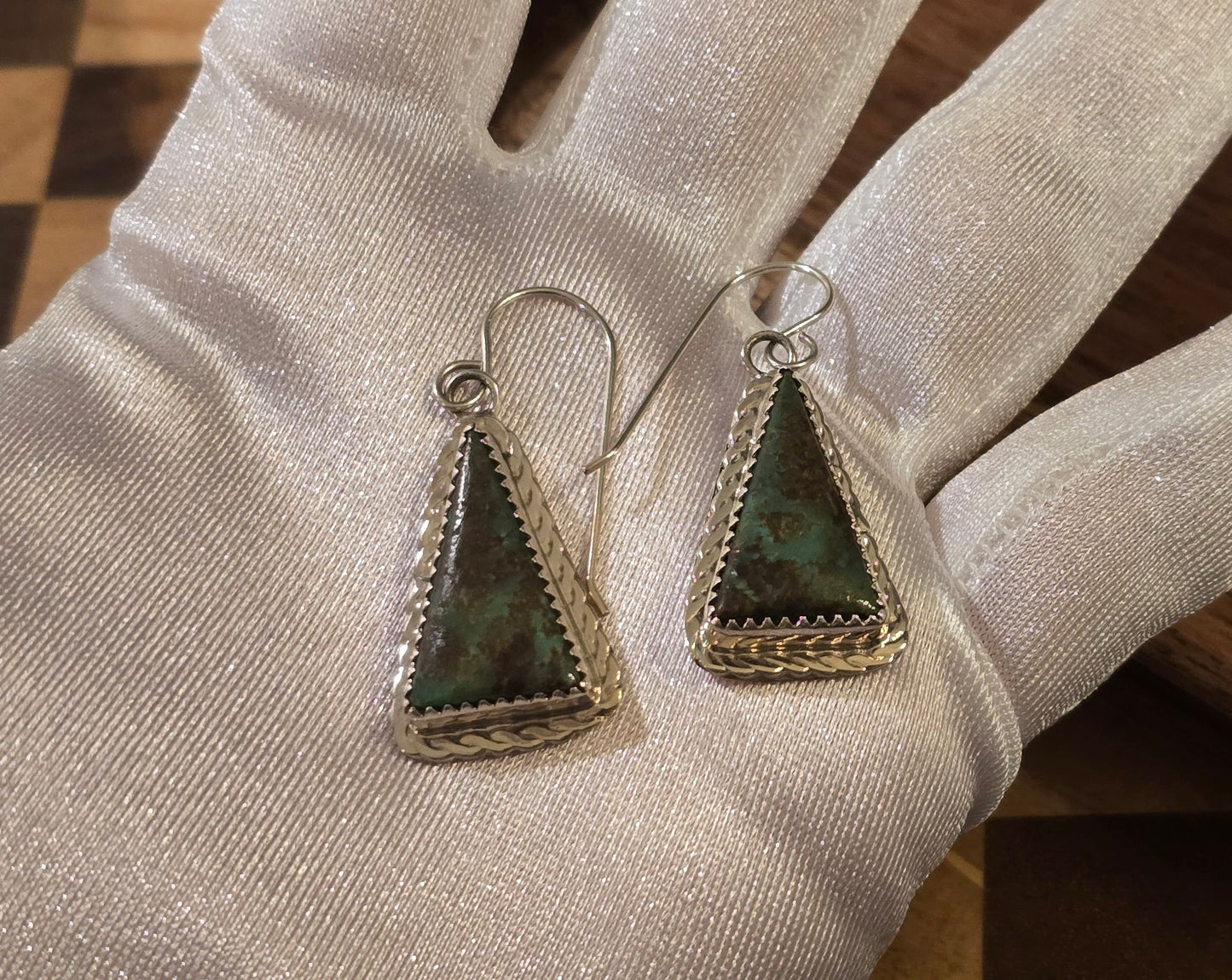 Kingman Turquoise and Sterling Earrings