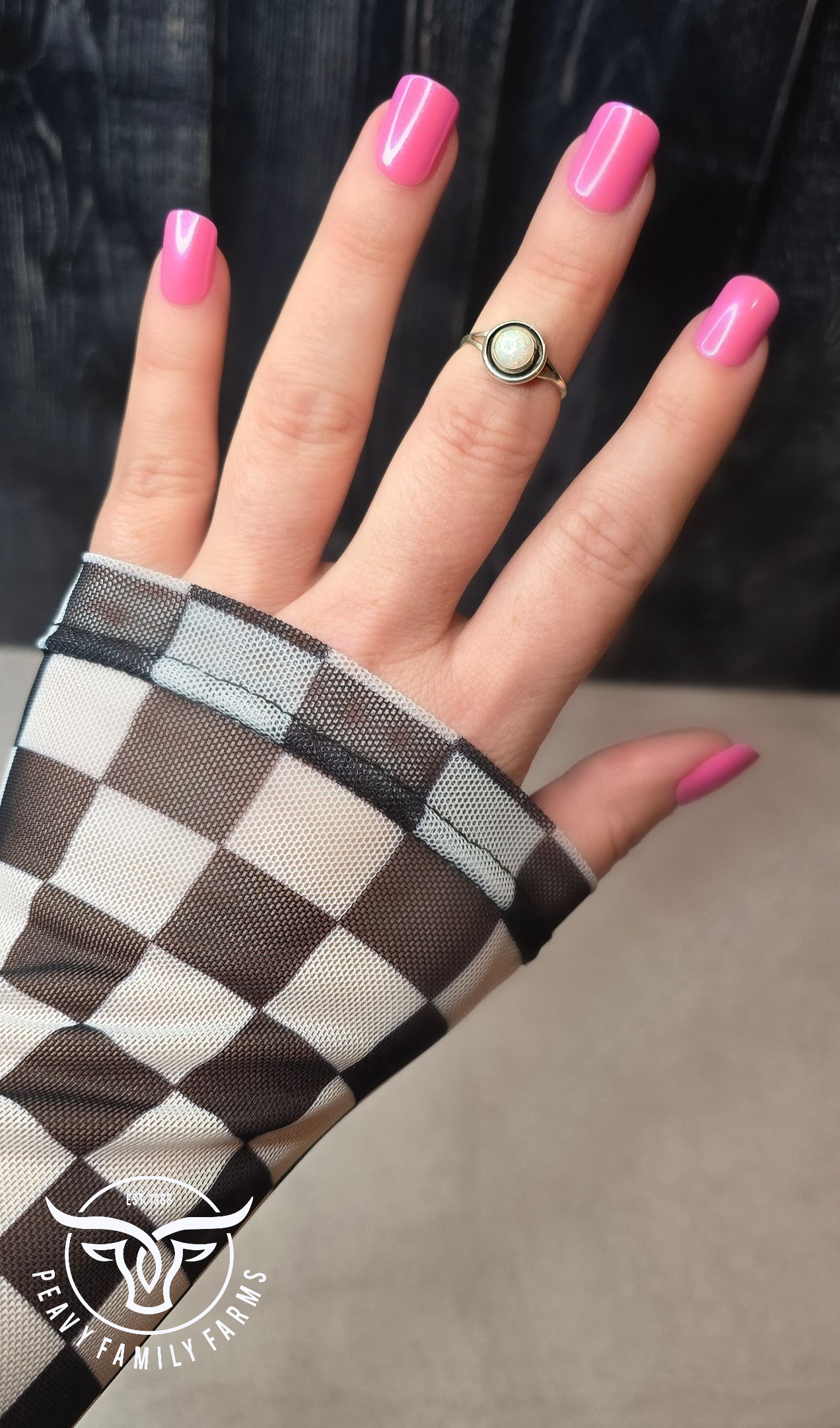 Man Made White Opal and Sterling Ring Size 5.75
