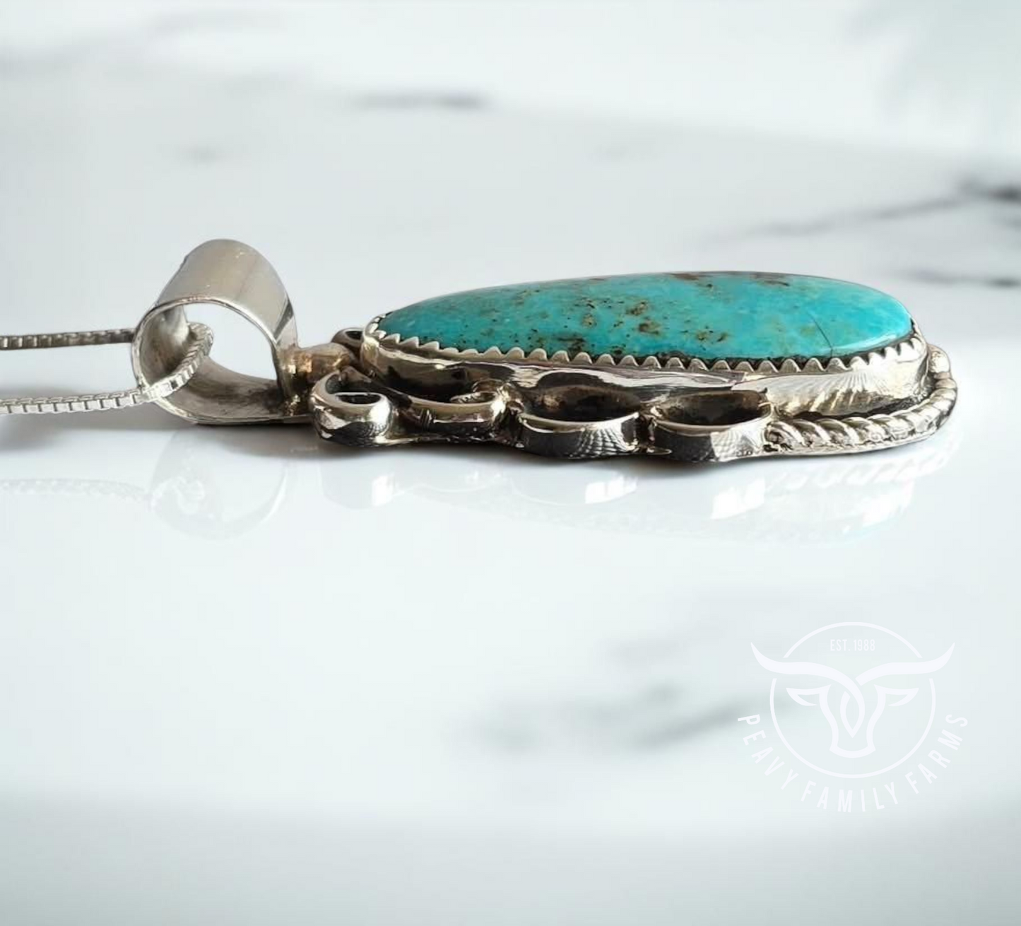 Kingman Turquoise and Sterling Pendant