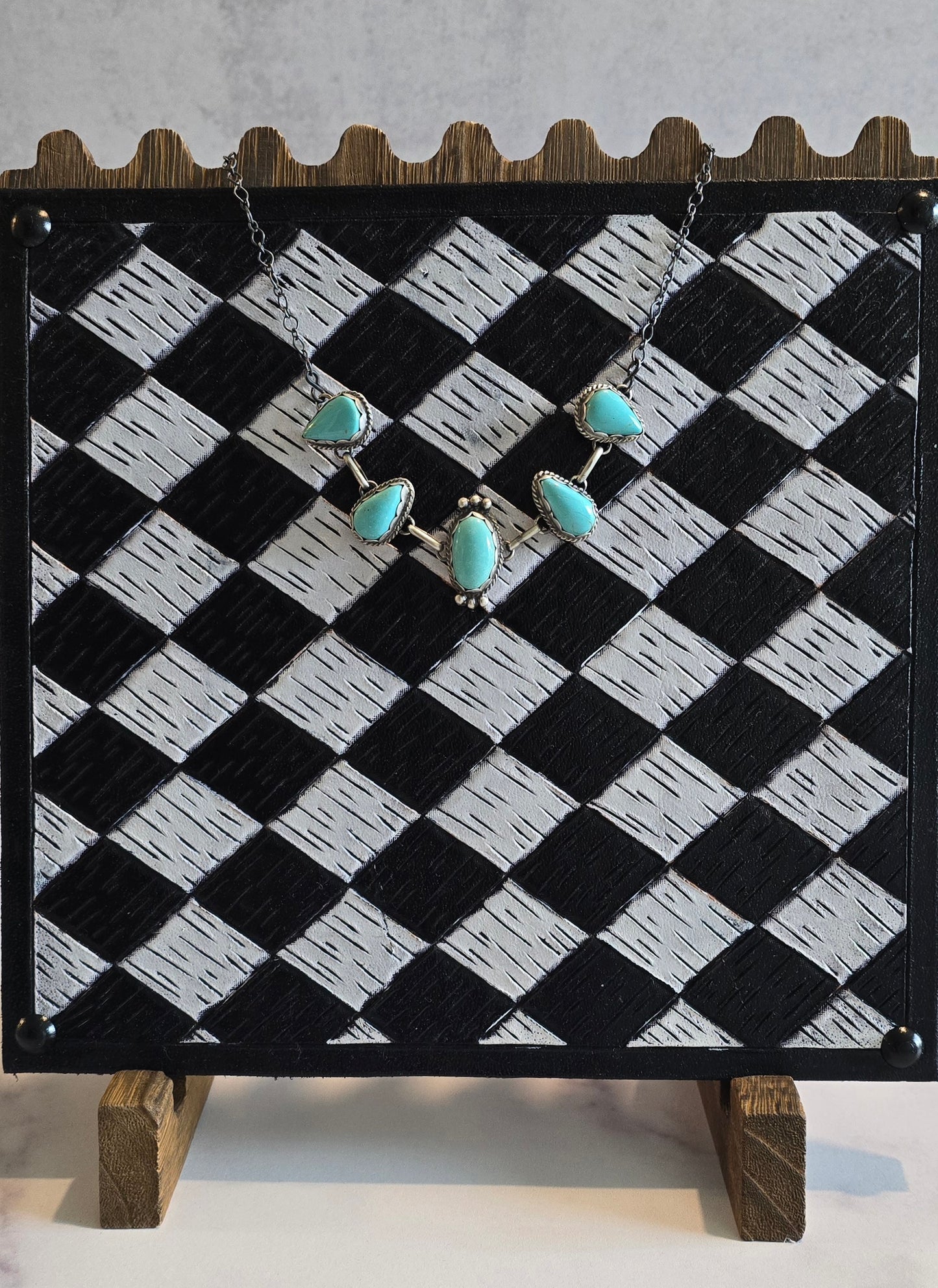 Blue Glacier Turquoise and Sterling Choker
