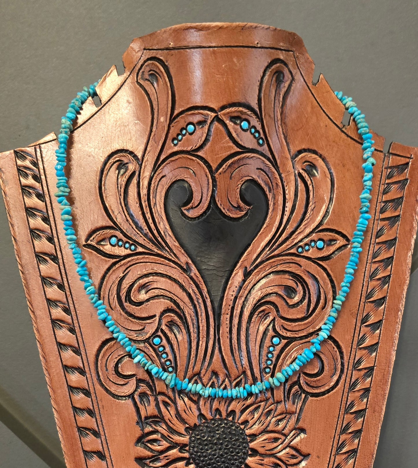 Turquoise and Sterling Necklace 16 inches