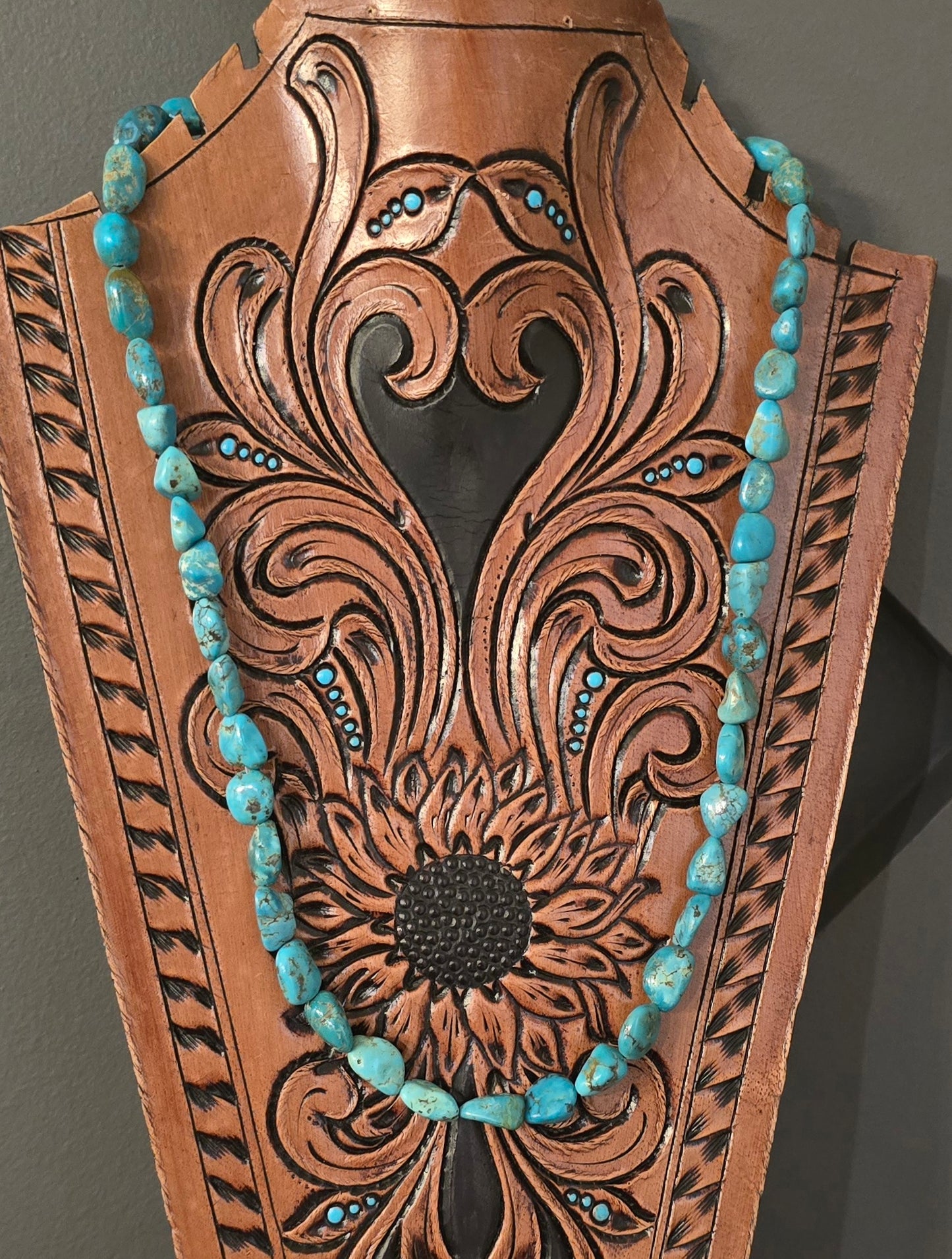 Genuine Turquoise & Sterling Necklace 20 inches