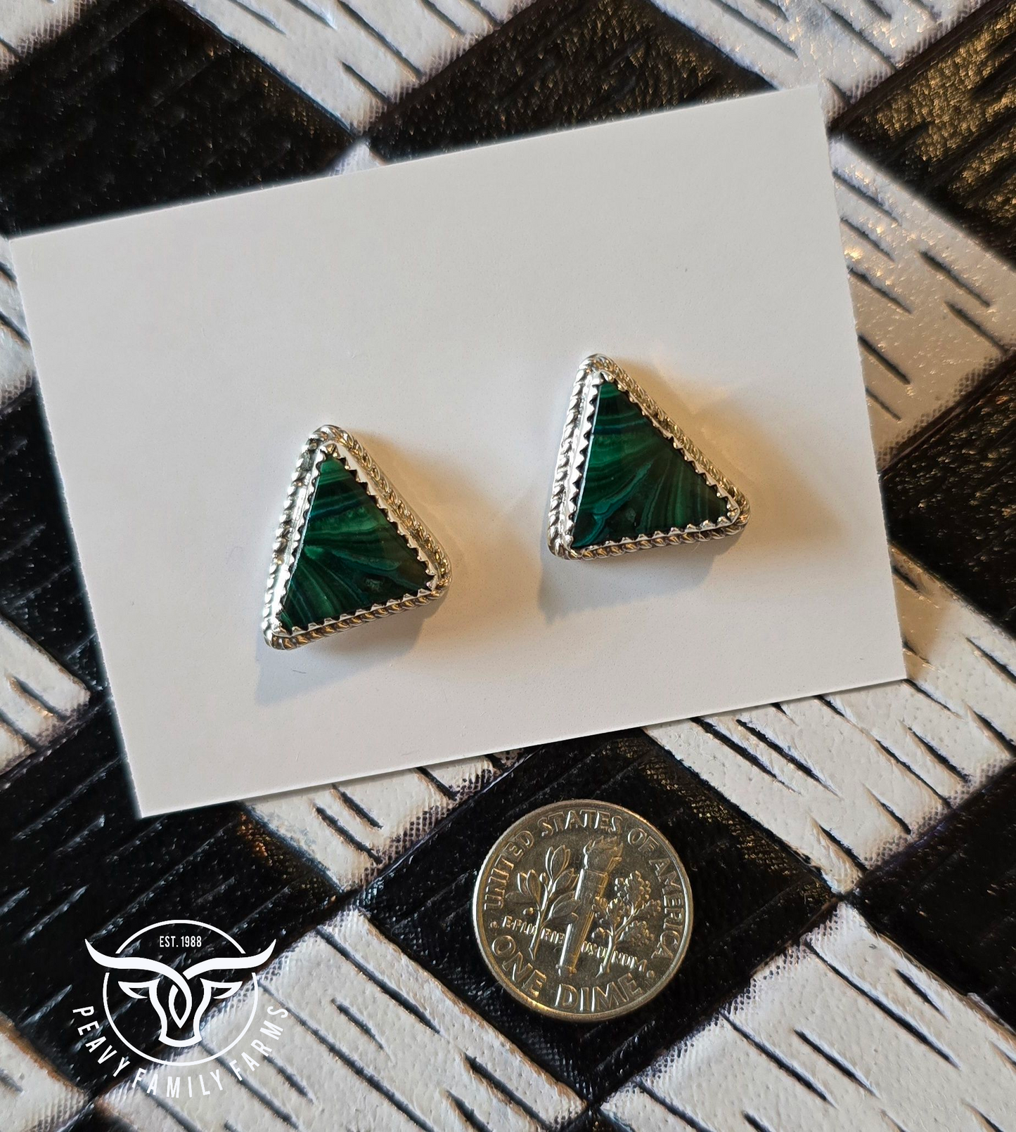 Malachite and Sterling Earrings