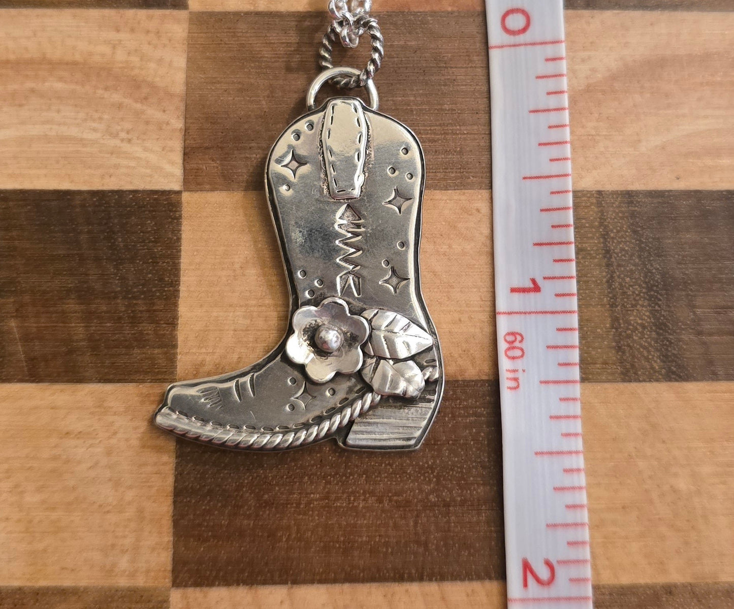 Handmade Sterling Boot Necklace