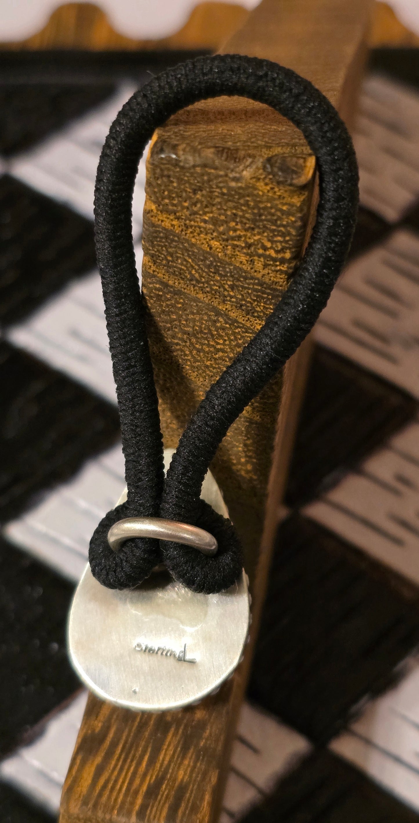Kingman Turquoise and Sterling Hair Tie