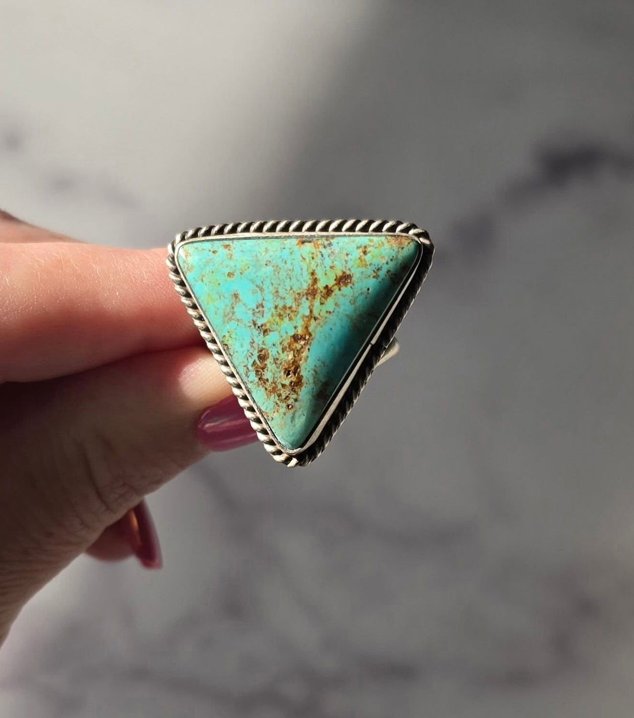 Kingman Turquoise and Sterling Adjustable Ring