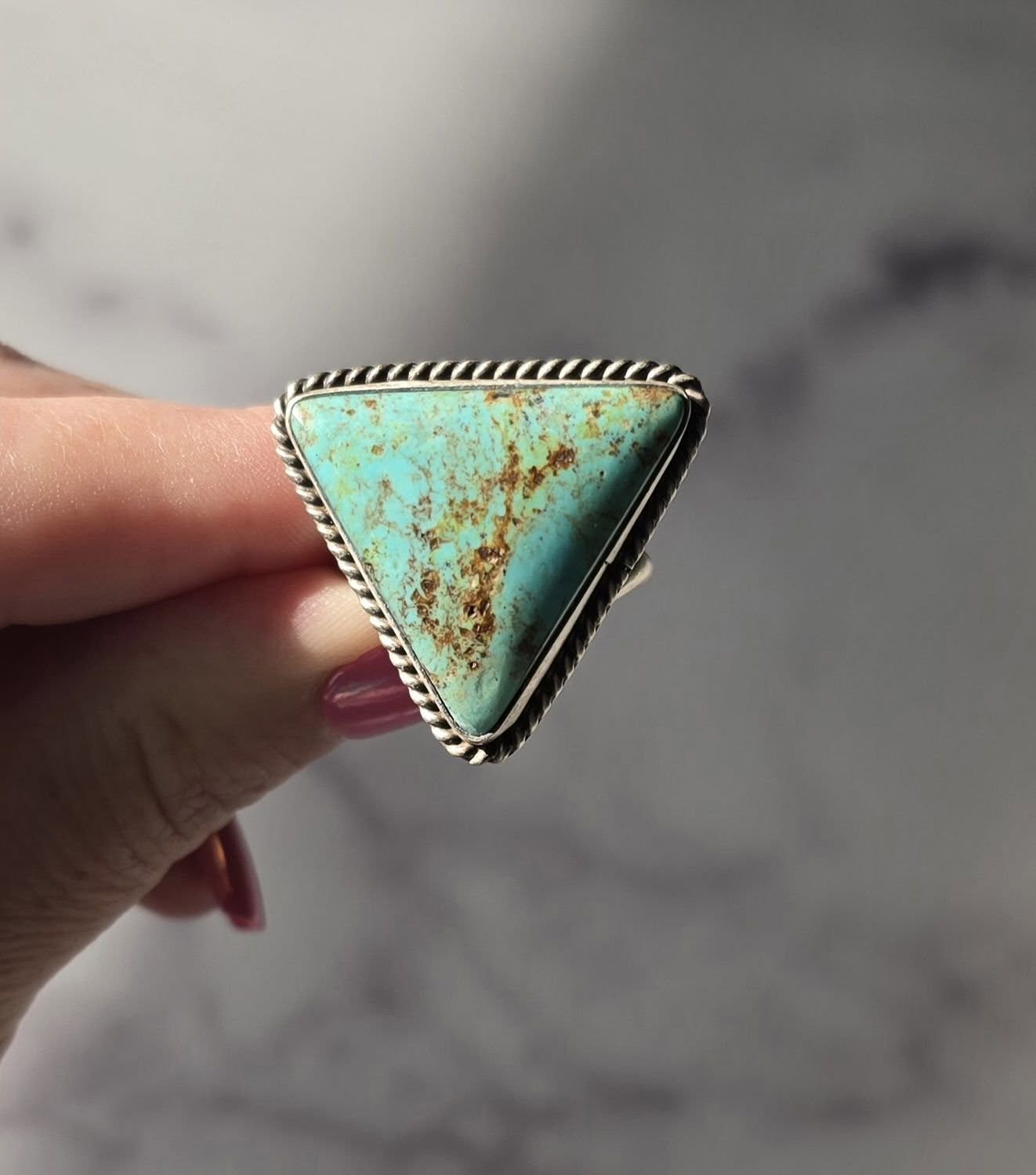 Kingman Turquoise and Sterling Adjustable Ring
