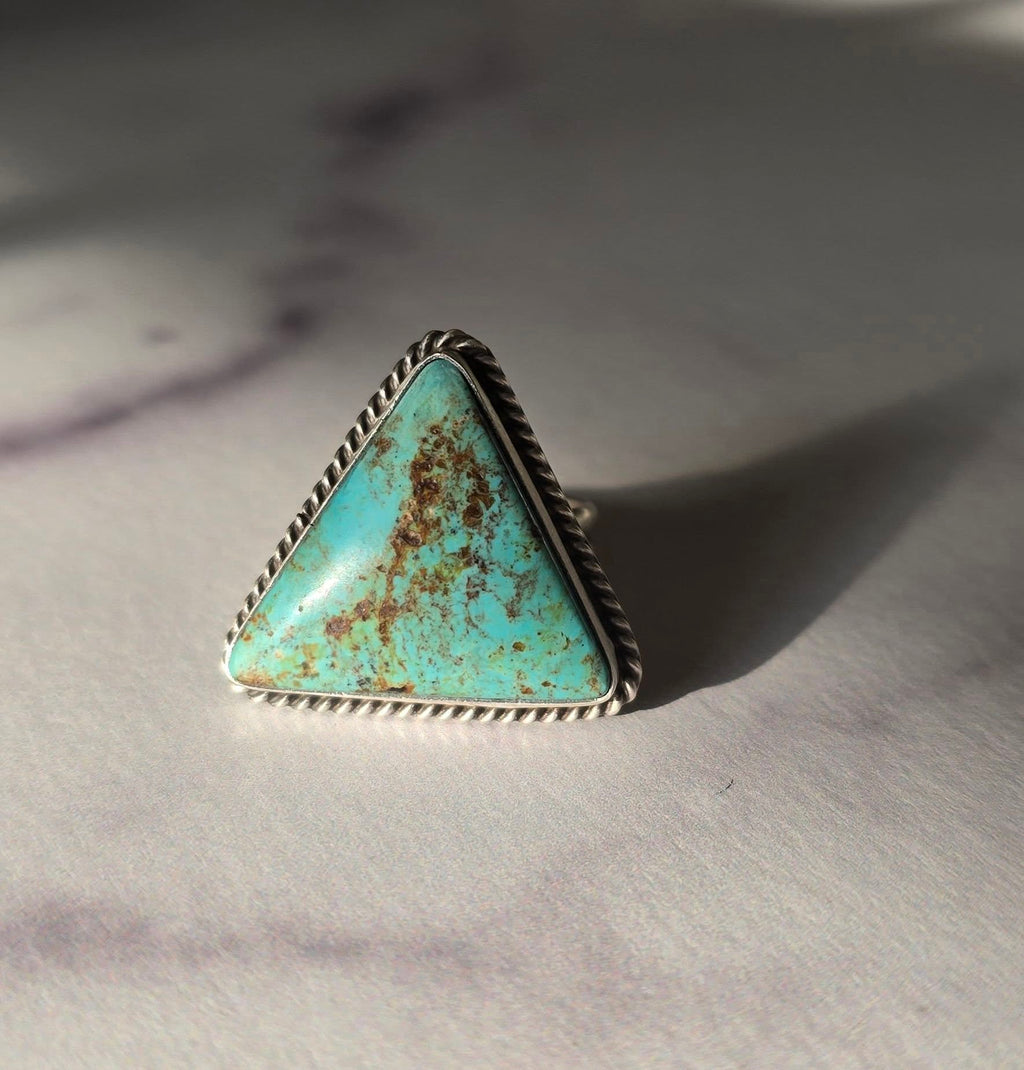 Kingman Turquoise and Sterling Adjustable Ring