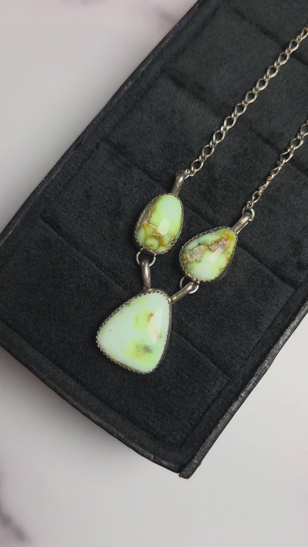 Native Made Palomino & Sterling Necklace 19 inches max
