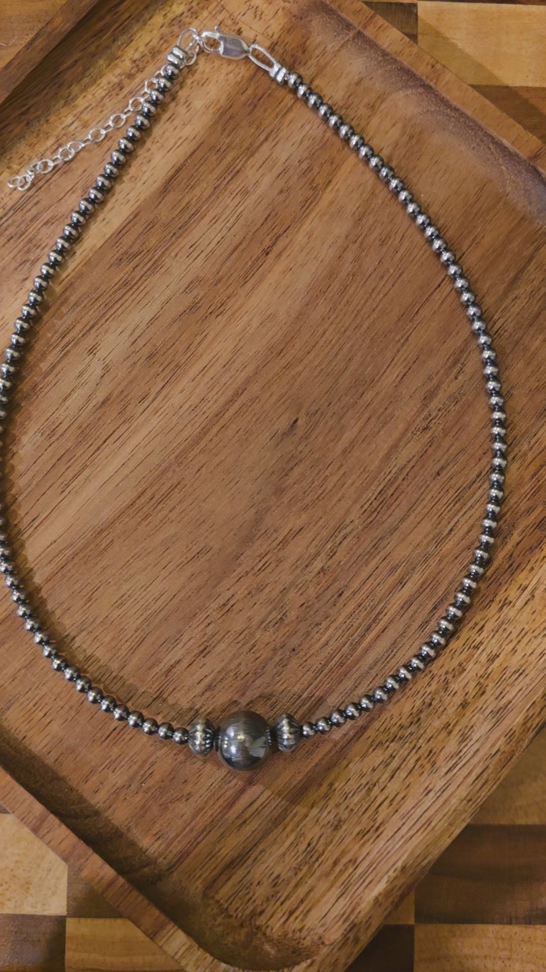 3mm Sterling Choker With 10mm Sterling Center