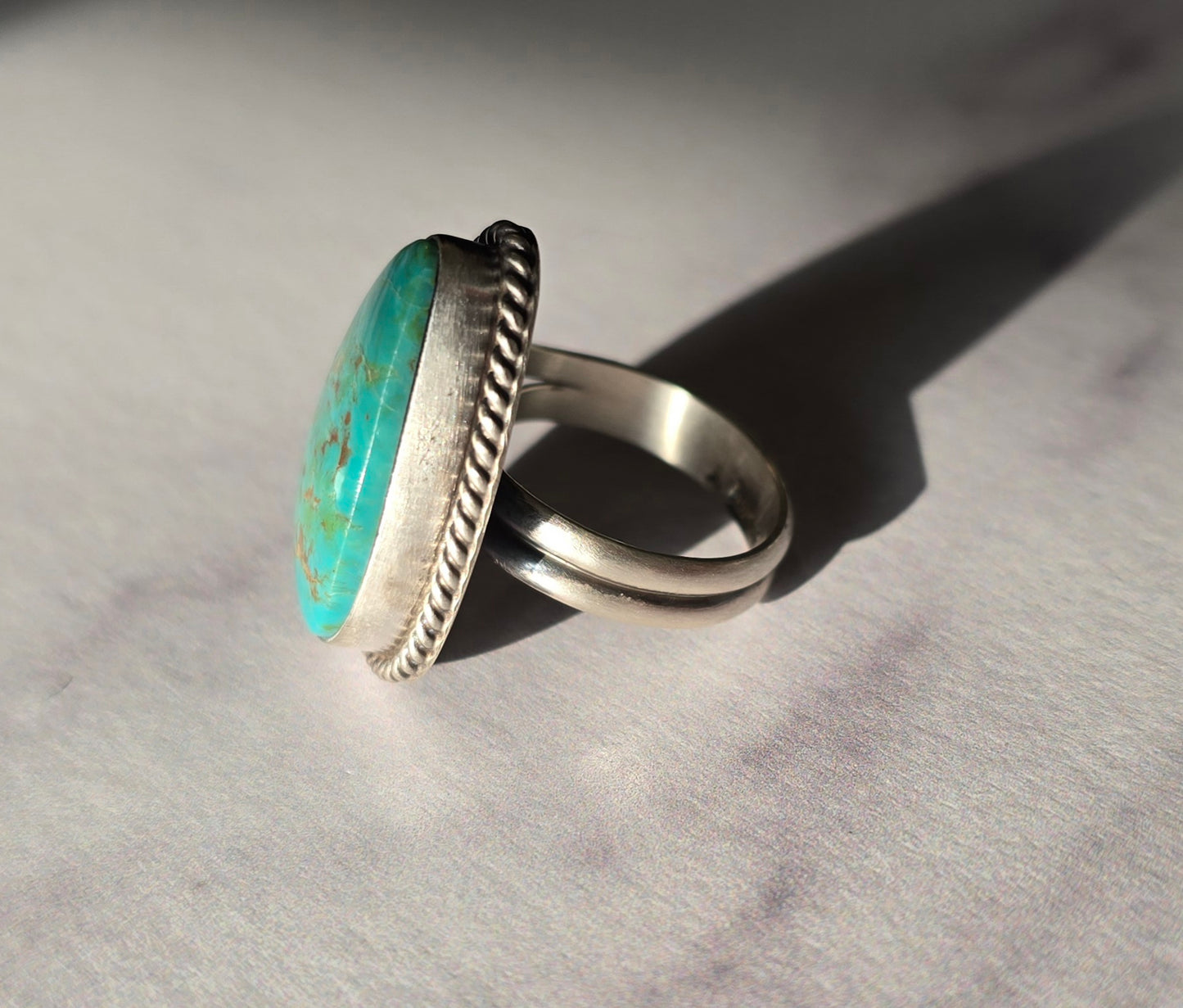 Kingman Turquoise and Sterling Adjustable Ring *Includes a FREE Gift With Purchase