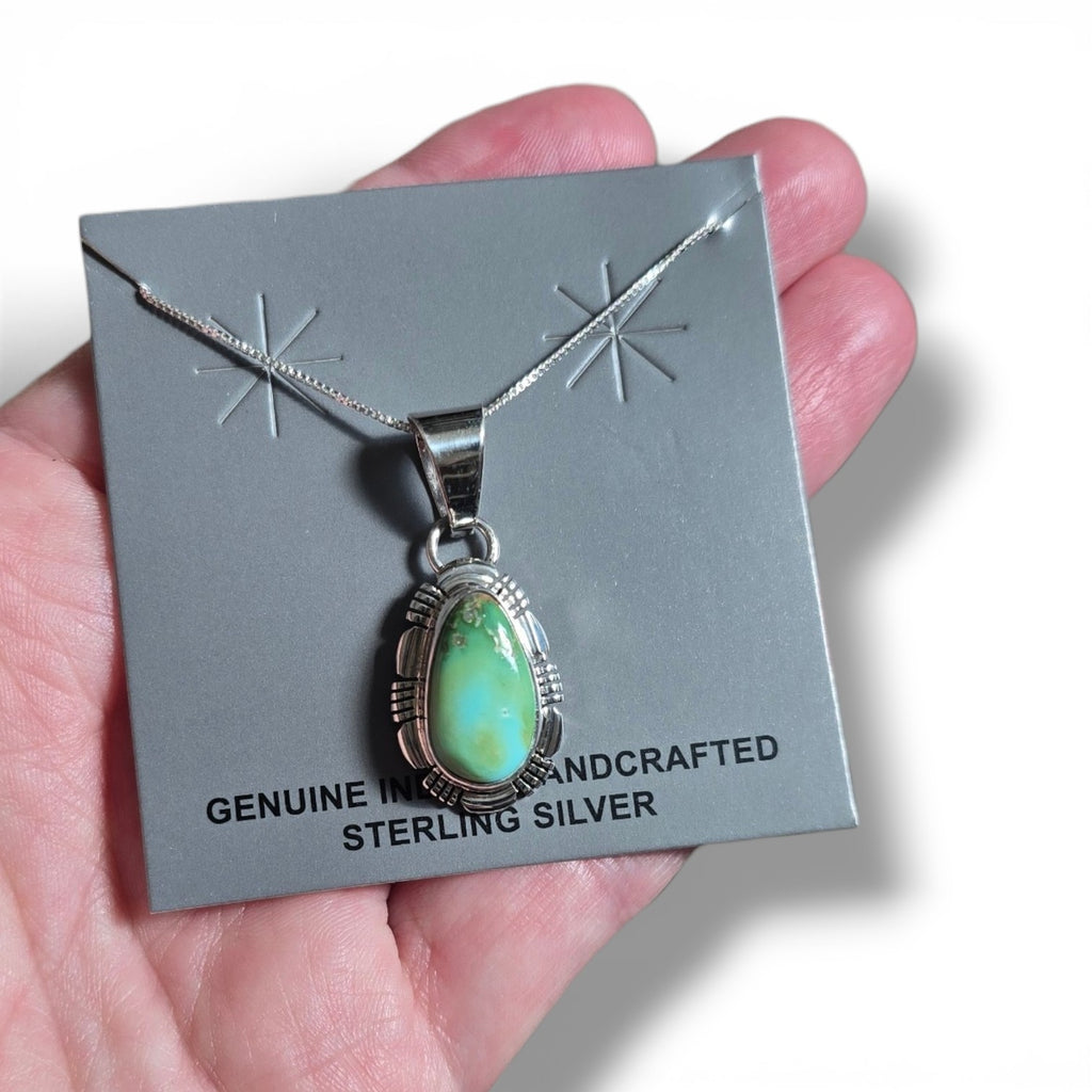 Native Made Sonoran Gold & Sterling Pendant With 18 inch Sterling Chain