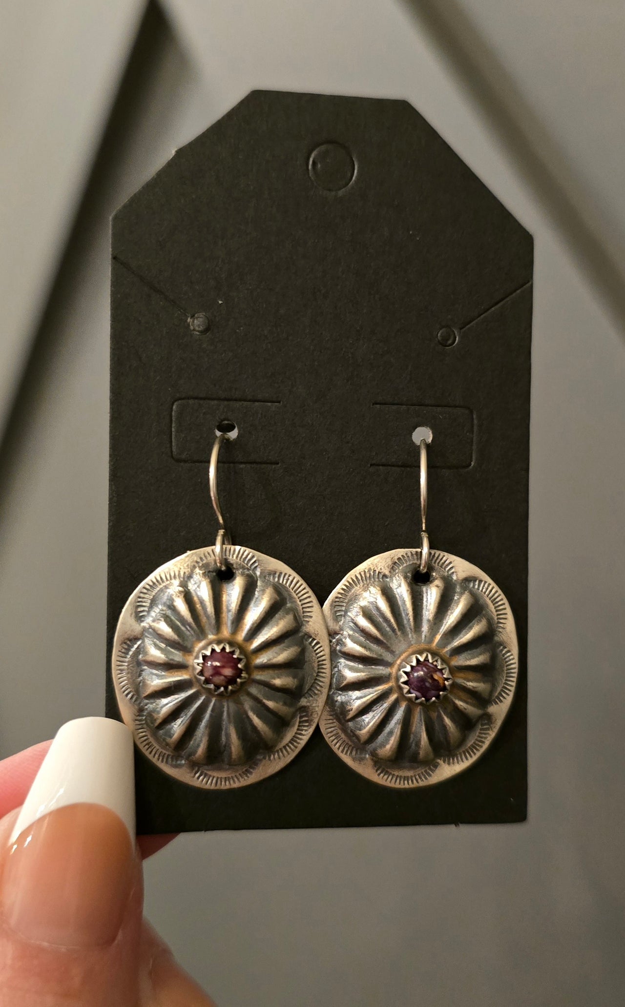 Purple Spiny & Sterling Earrings