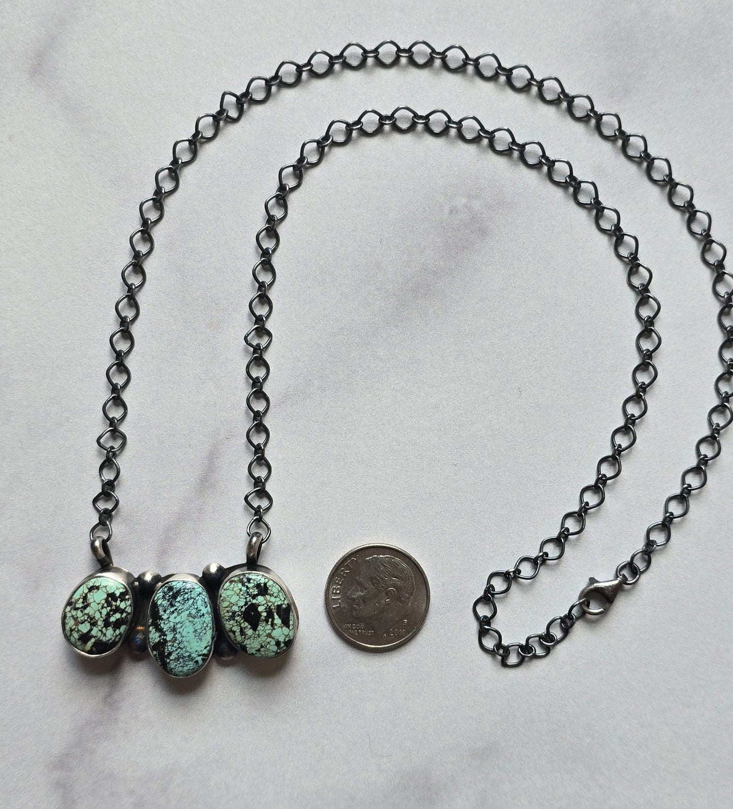 Native Made Black Jack and Sterling Necklace