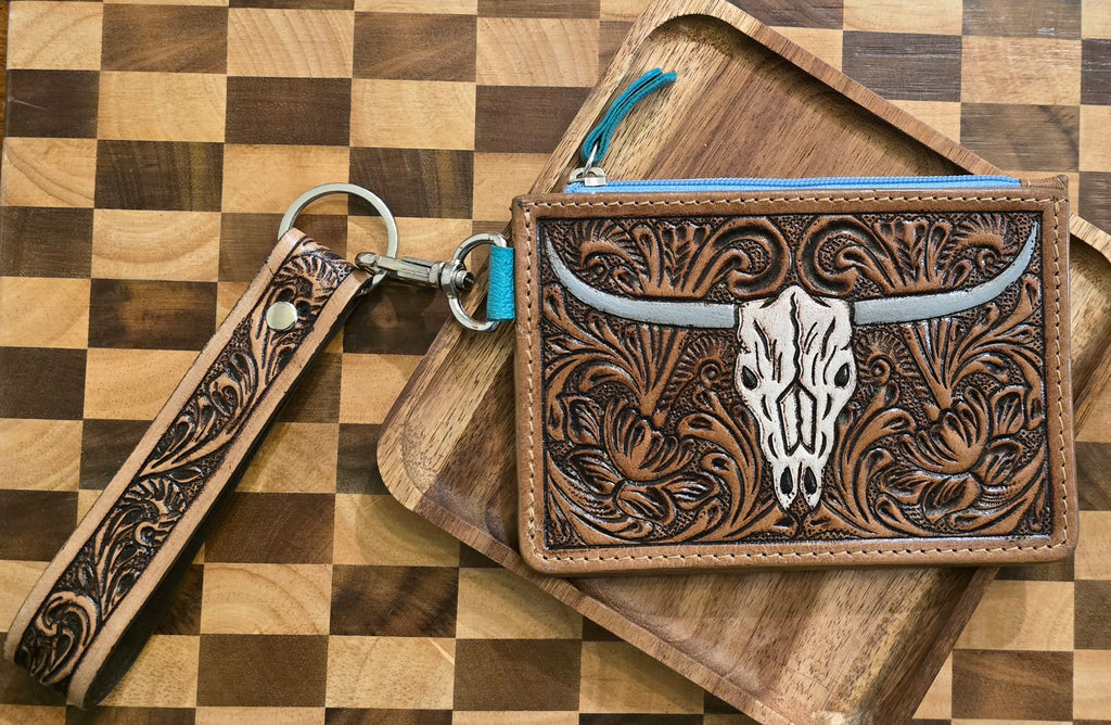 (Clearance) Myra Tooled Leather Credit Card Wallet