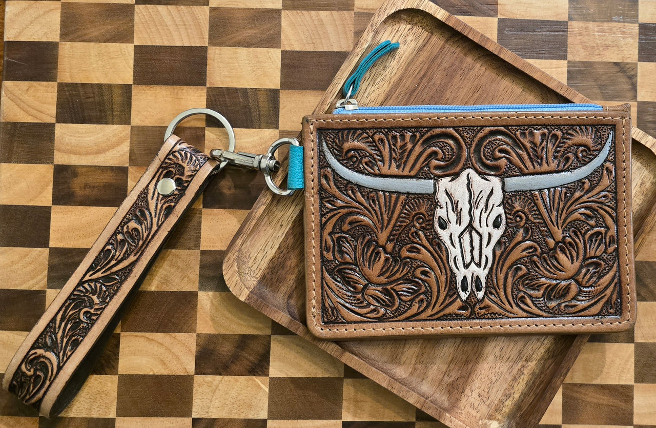 (Clearance) Myra Tooled Leather Credit Card Wallet