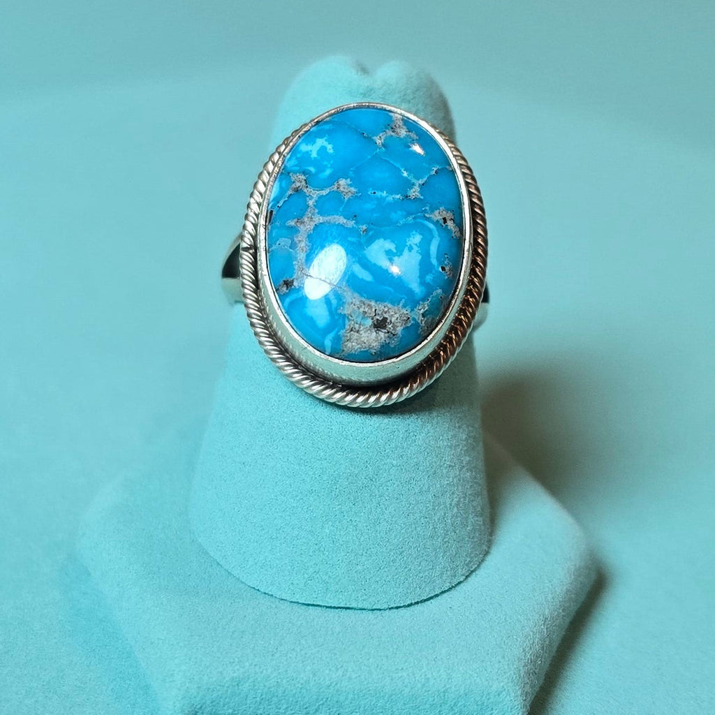 Scott Skeets Kingman Turquoise & Sterling Ring Size 6.5