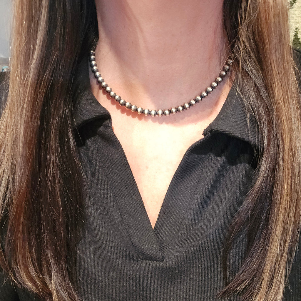 6mm Sterling Pearl Necklace 16 inch