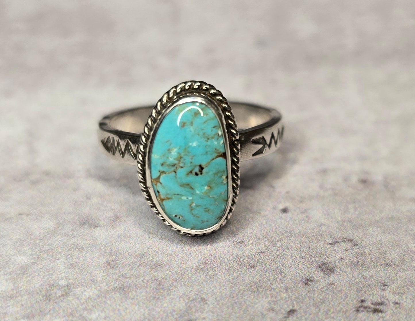 Turquoise and Sterling Ring Size 8.75