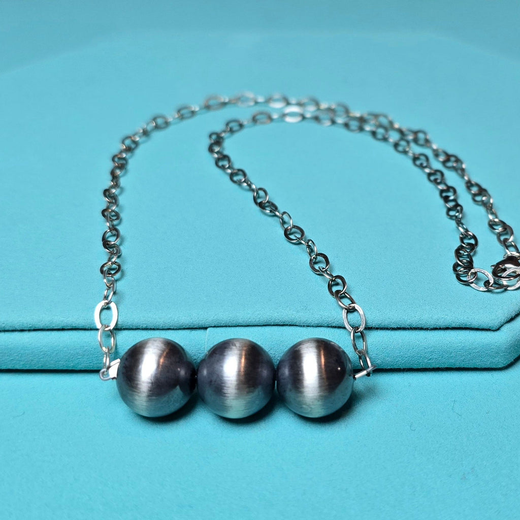 Three 12mm Sterling Pearls Necklace