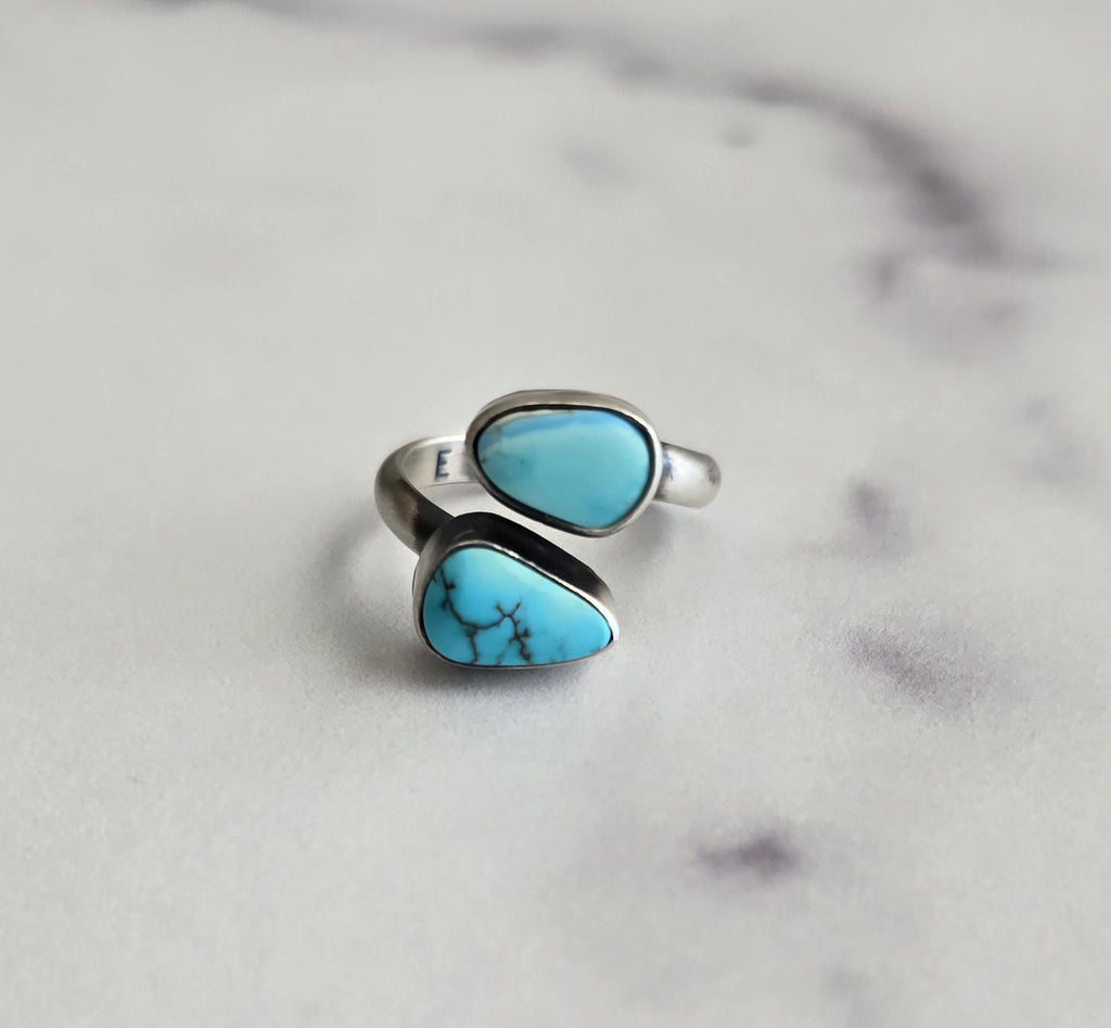Golden Hills Turquoise and Sterling Adjustable Ring