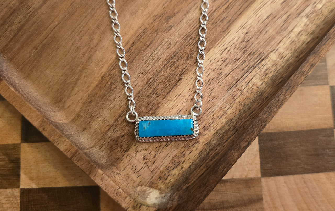 Kingman Turquoise and Sterling Necklace