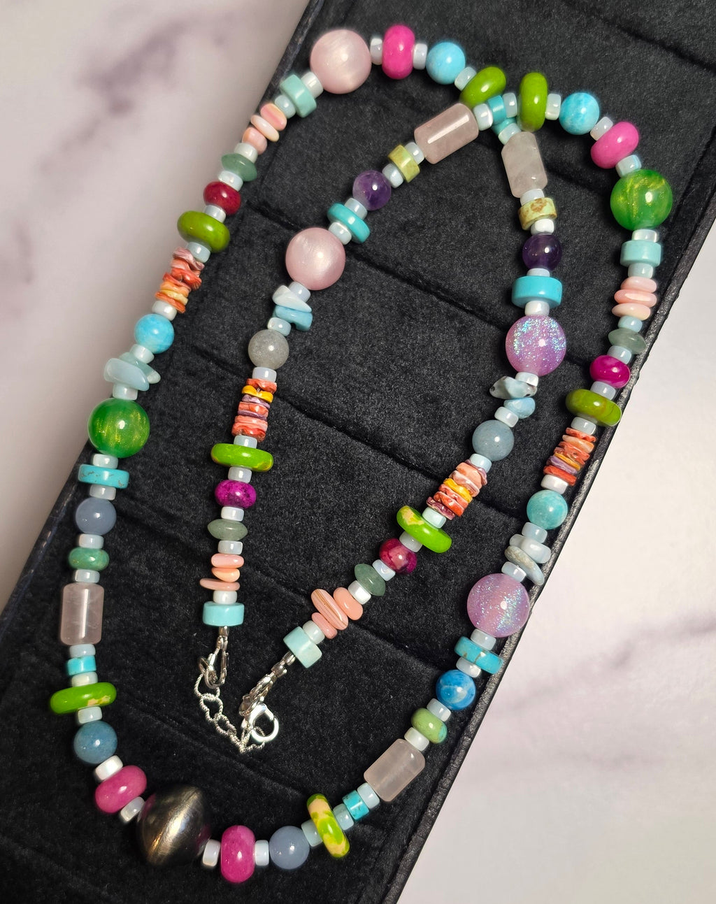 Dopamine Drop Necklace With Navajo Pearl 23-24 inch