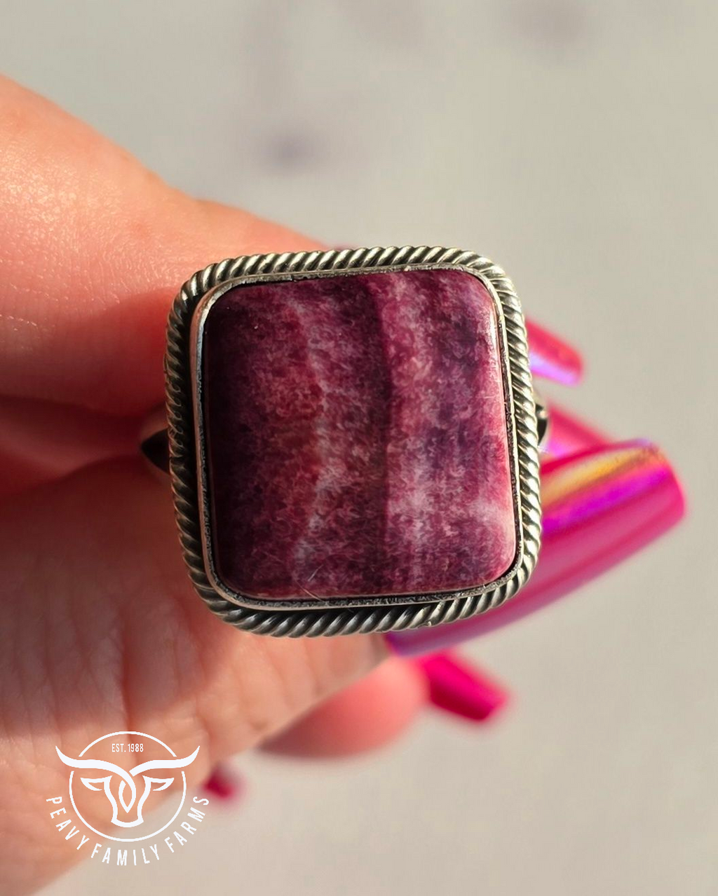Purple Spiny and Sterling Ring Size 9.5