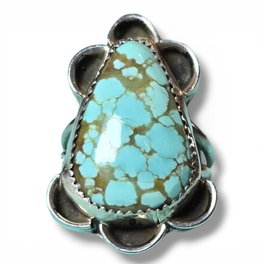 Number 8 Turquoise & Sterling Ring Size 9