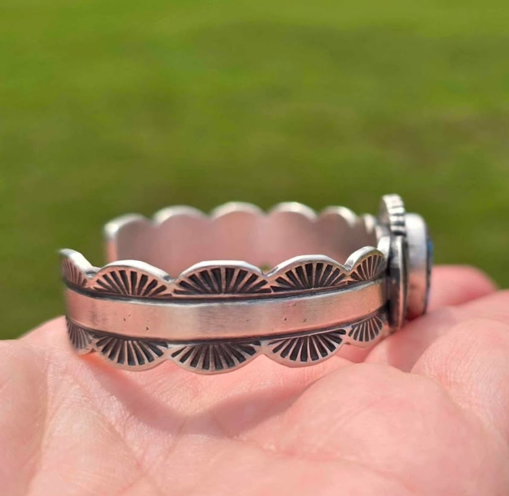 Golden Hills Turquoise & Sterling Cuff