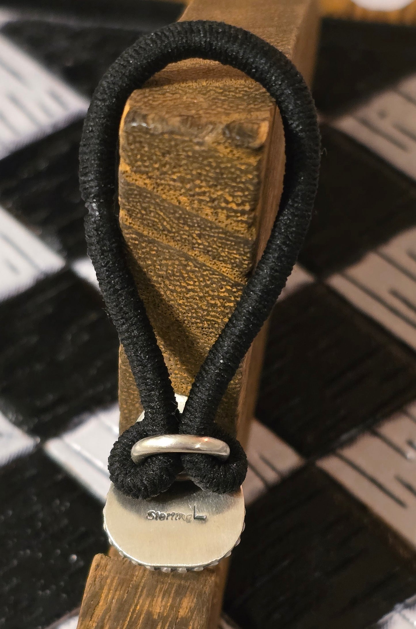 Kingman Turquoise and Sterling Hair Tie