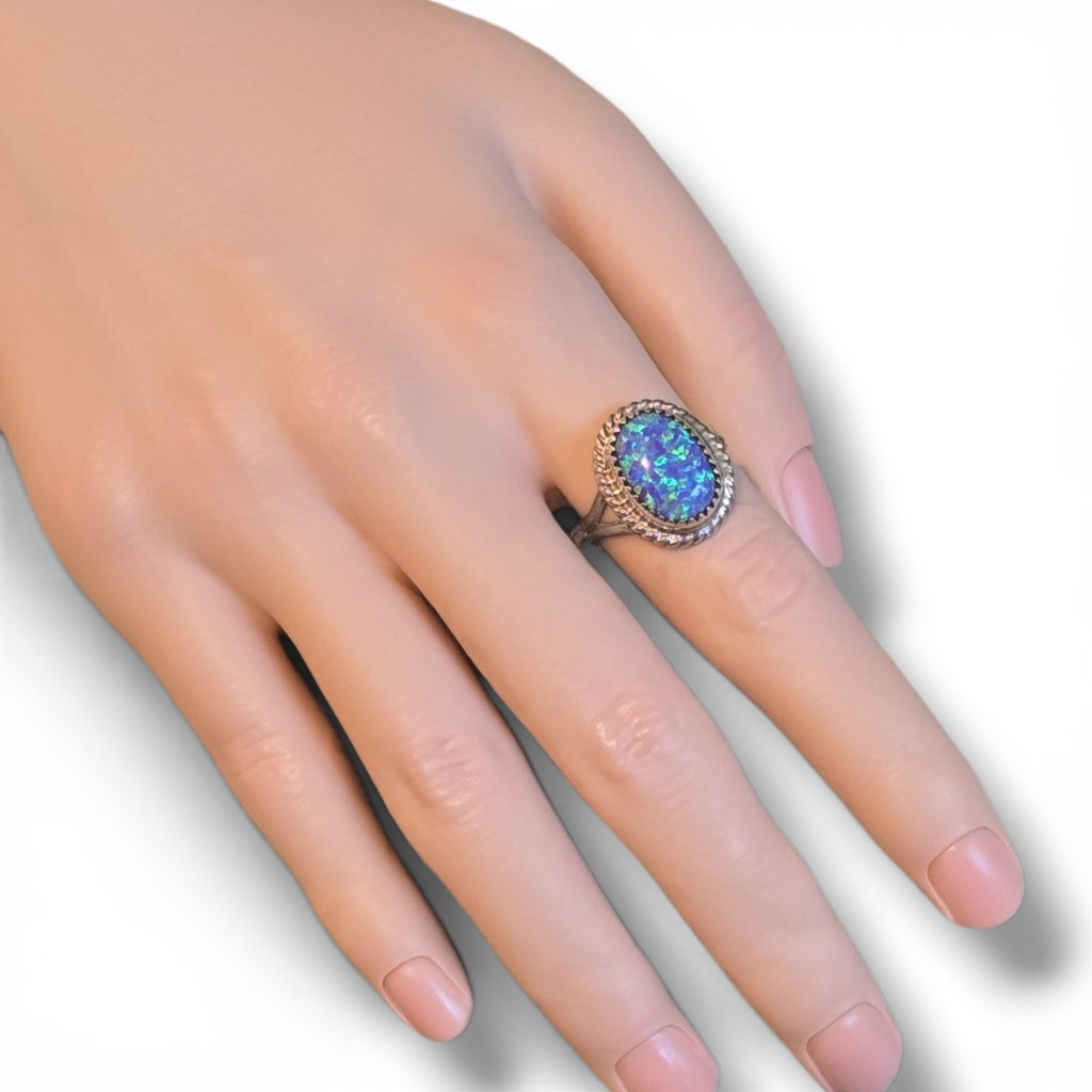 Native Made Light Purple Opal & Sterling Rings Sizes 6.5 & 8