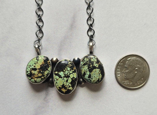 Native Made Black Jack and Sterling Necklace