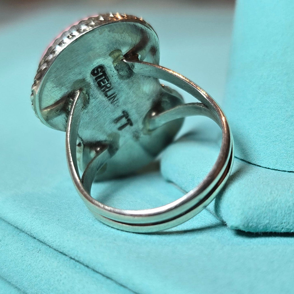 Pink Conch, Checkered & Sterling Ring