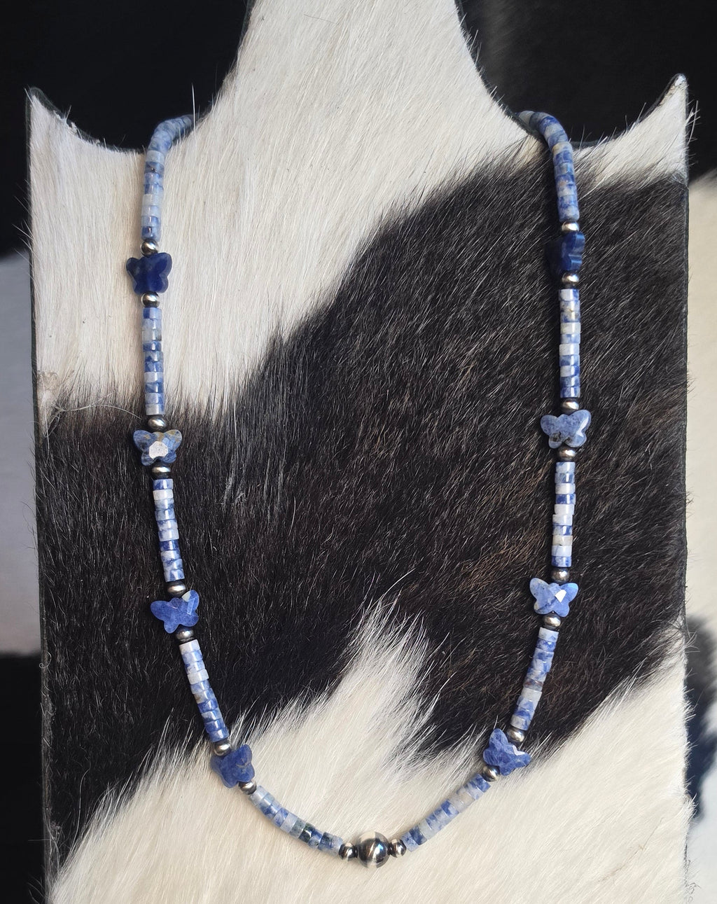 The Sodalite Butterfly Necklace 17-18 inches