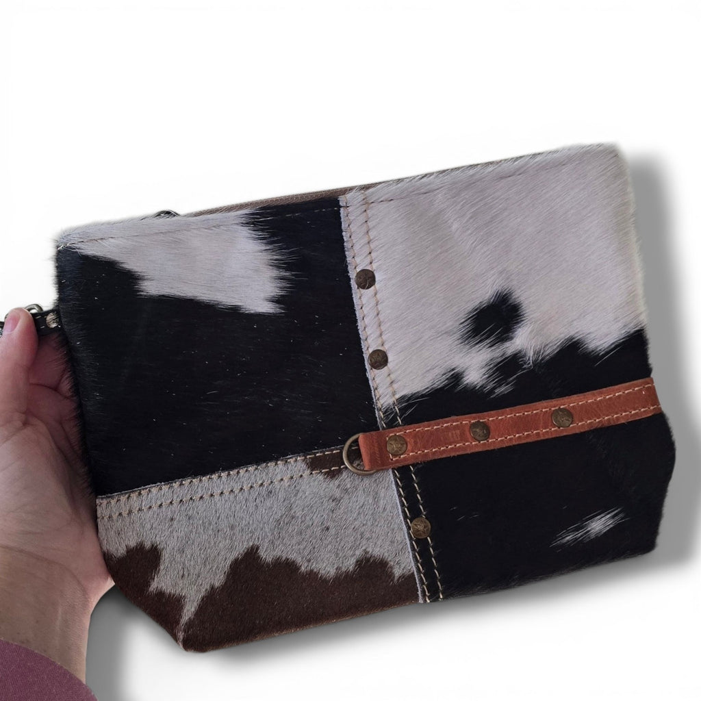 Leather & Hide Patchwork Clutch