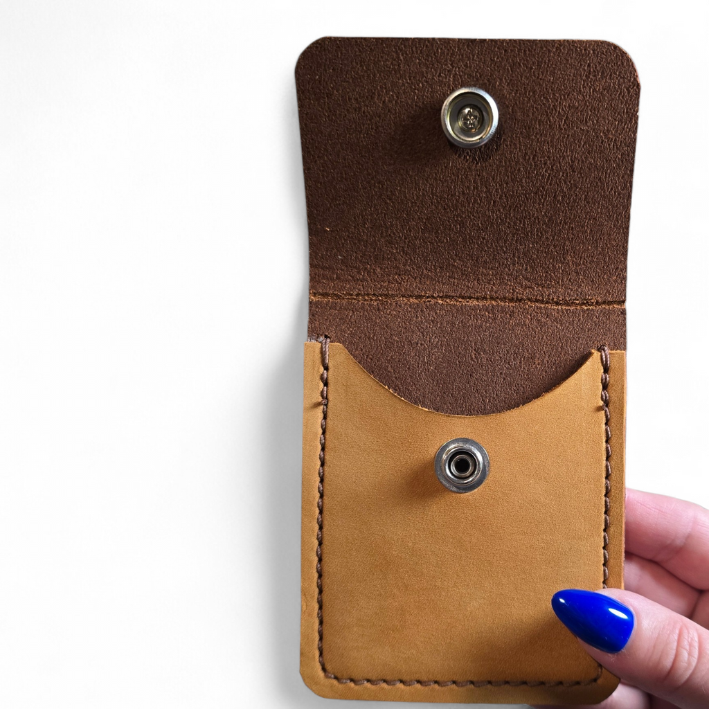 Genuine Leather & Genuine Head or Buffalo Nickel Credit/Money Wallet