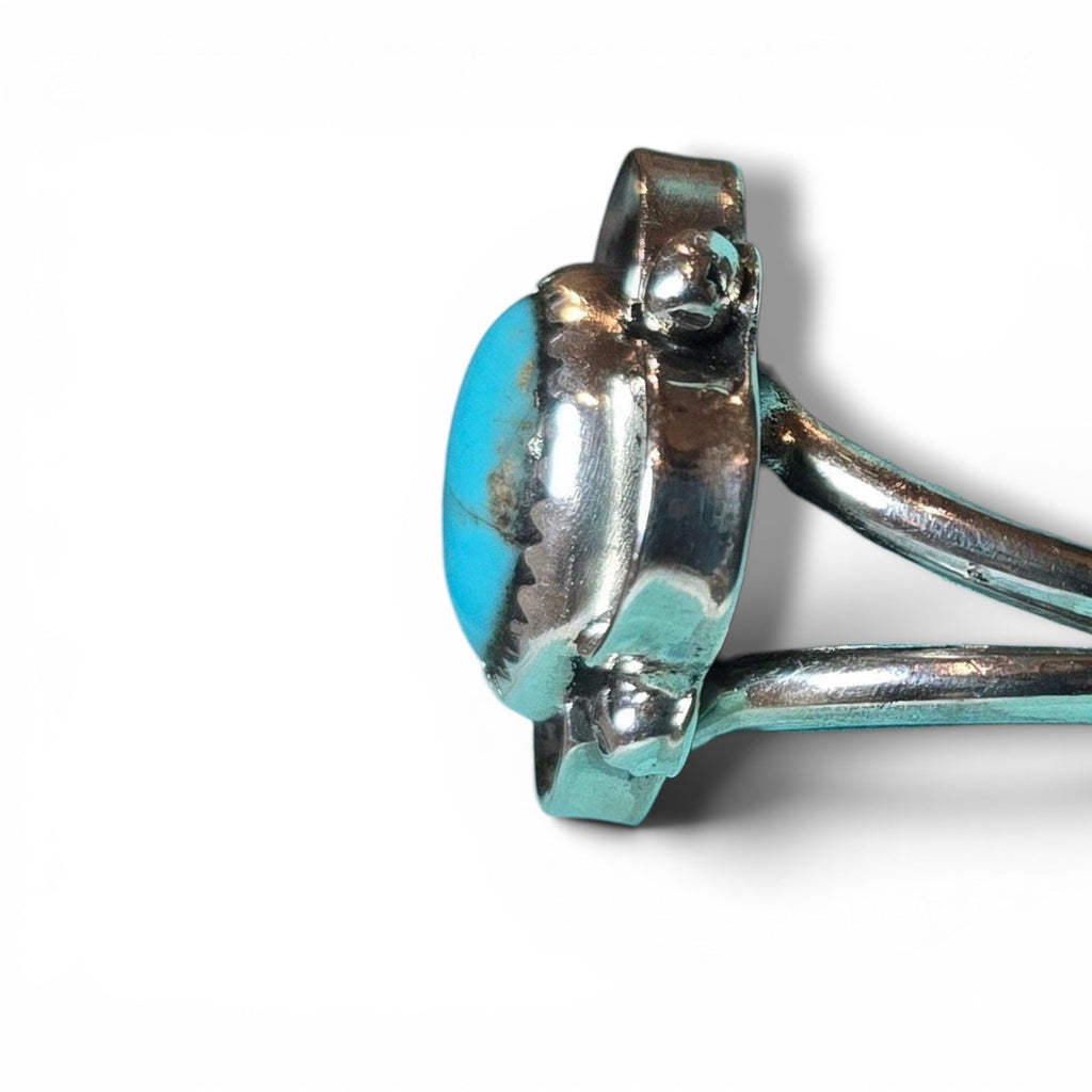 Native Made Kingman Turquoise & Sterling Ring Size 9.5